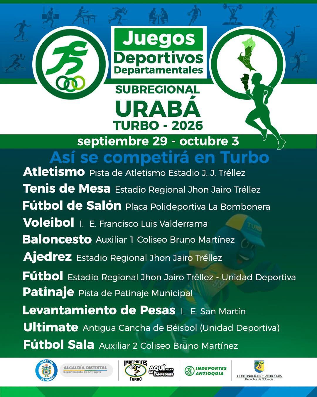 INICIAN LOS JUEGOS DEPARTAMENTALES SUREGIONALES EN TURBO